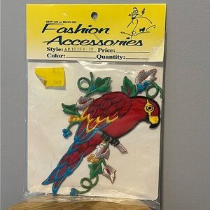 Vintage Exotic Bird Iron On Appliqué